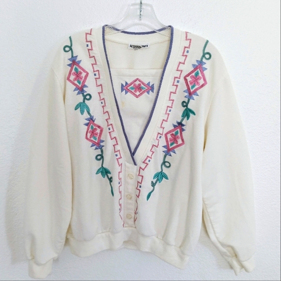Vintage Tops - 💐VTG cottage core popover shirt